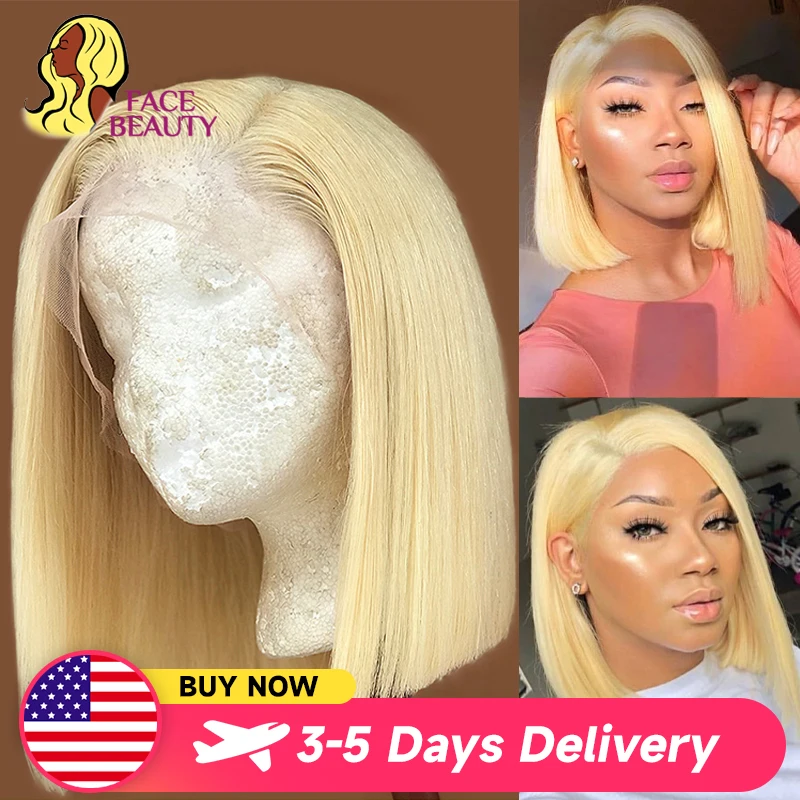 Lace Front Wig 613 Blonde Bob 13x6 13x4 5x5 Closure Straight Brazilian Human Hair for Women Pre Plucked