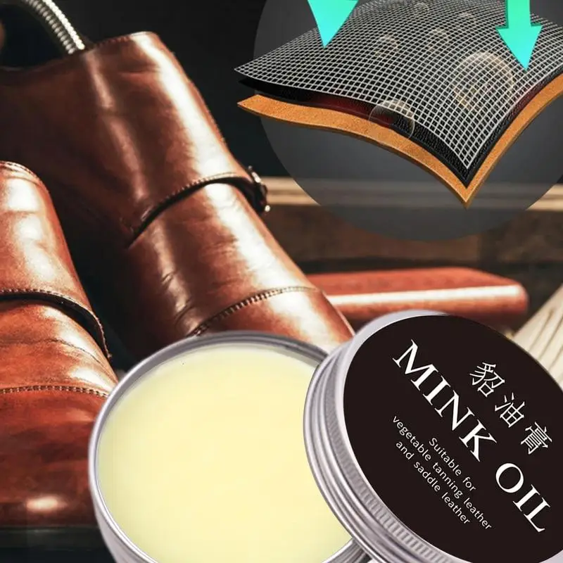 Leather Cleaner Mink Oil Leather Conditioner Waterproof Boot Conditioner Saddle Oil Care Softener