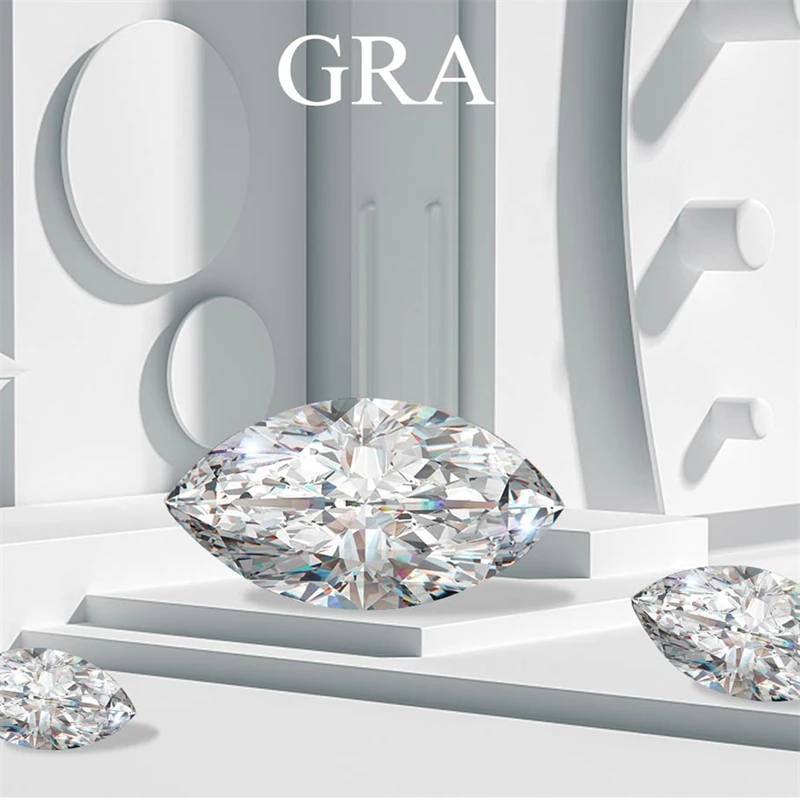 0.05CT to 5CT Loose Moissanite Marquise Cut Diamond Real D Color Clarity Olive Shape Stones Pass The Test GRA Gem Beads Jewelry 2