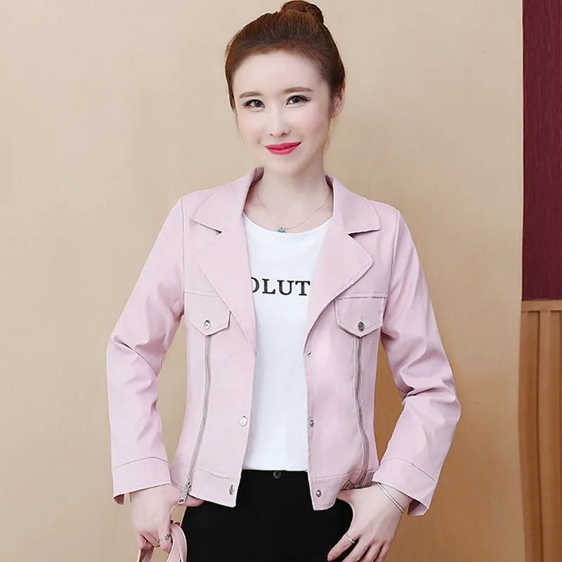

Женская короткая куртка, новинка сезона весна-осень 2023, модная свободная повседневная куртка в Корейском стиле, однобортный базовый топ для студентов, розовый, черный, 3XL 260