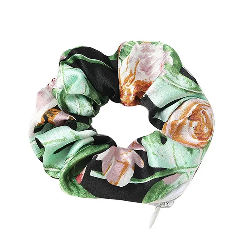 New Solid Color Novelty 2022 Designs Zipper Scrunchies Women Creative Velvet Hairbands Brand Quality Pocket Scrunches With Zip hair clips for long hair