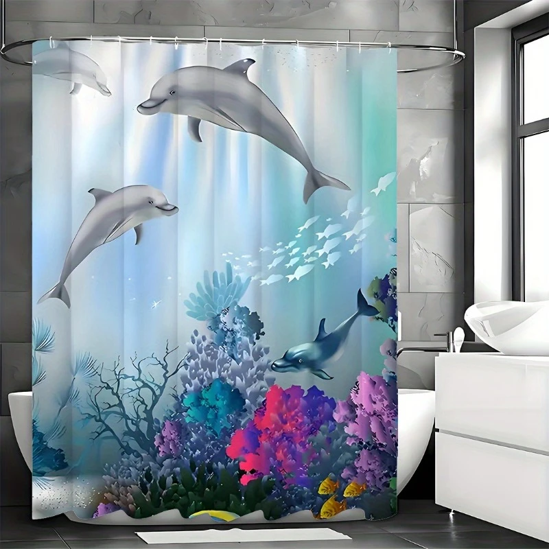 Vibrant Dolphin Undersea World Shower Curtain
