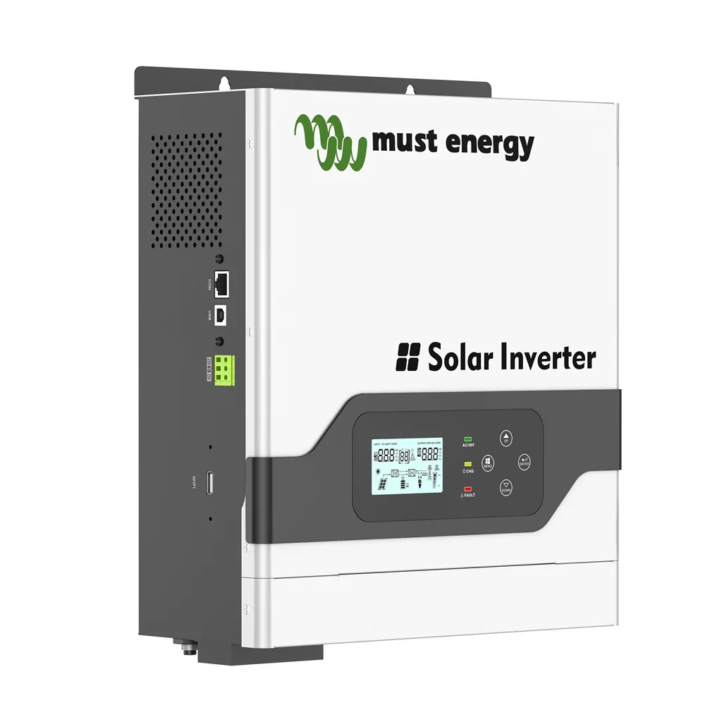 MUST Energy 3KW 24V MPPT 60A Home Hybrid Solar Inverter PV 145V Off Grid Li Lifepo4 Solar System Pure Sine Wave WIFI PC Monitor solar inverter,sine wave inverter,power inverter