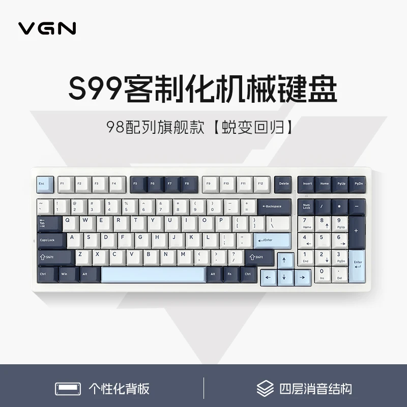 VGN S99 メカニカルワイヤレスキーボード カスタムPBTキーキャップ
