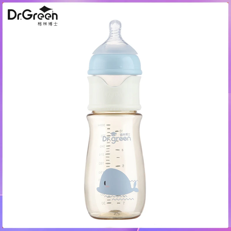 Dr.Green Newborn Baby Bottle PPSU 150ml-300ml Wide Mouth Bottle Sealed isolation Fast milk filling Removable/Washable Bottles