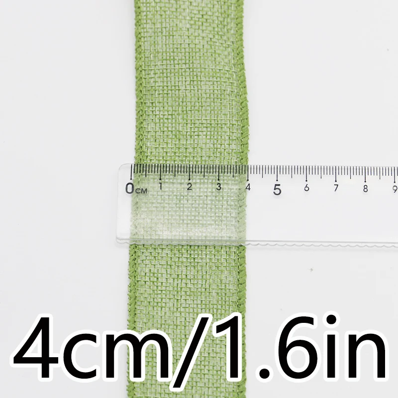 5-meter/roll 40mm handmade woven hollow linen ribbon iron wire edge ribbon DIY holiday decoration gift box packaging zip tie lac