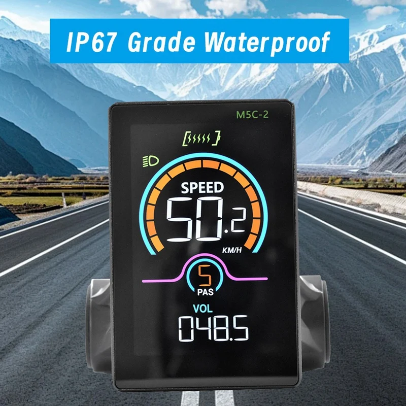 M5C-2 E-Bike Bluetooth LCD Display Electric Scooter Speedometer LCD Panel UART For Mountain Electric Bike 6PIN