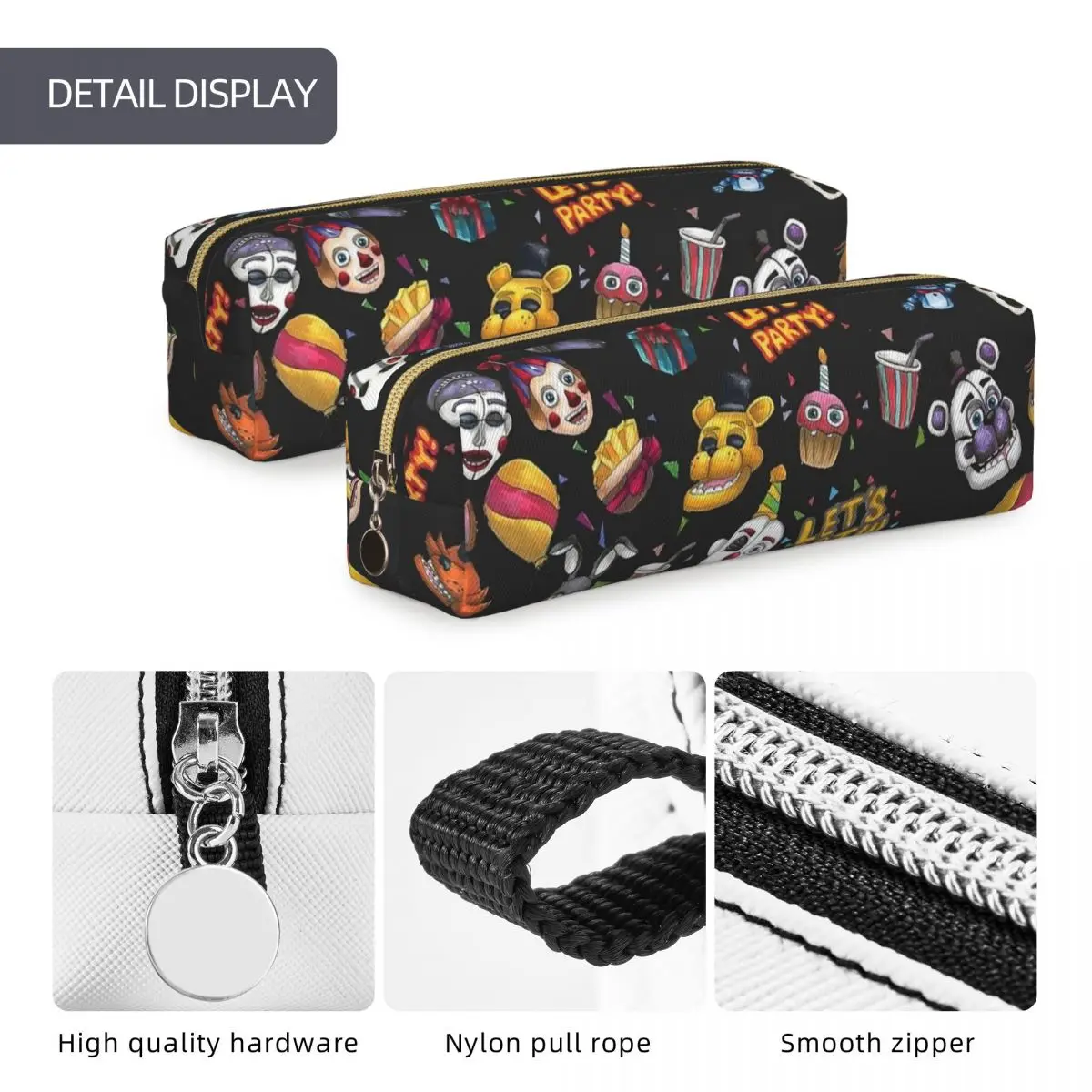 FNAF At Freddys 연필 케이스 패션 펜 박스 연필 가방 학생 대용량 학교 용품 화장품 연필 케이스