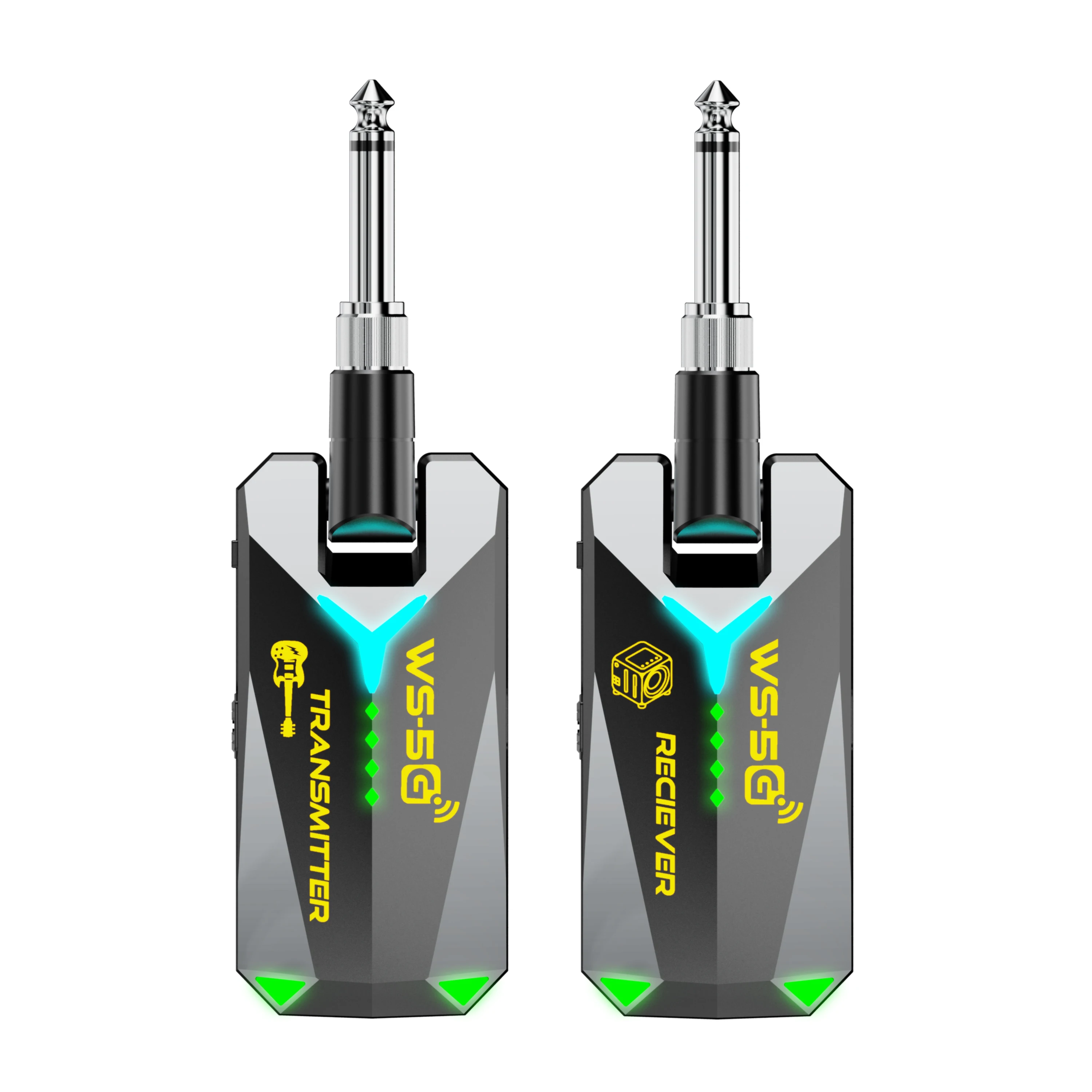 5.8GHz Wireless Guitar System Audio Rechargeable Transmitter Receiver Works with 3.5mm & 6.35mm Jacks No Pairing Required