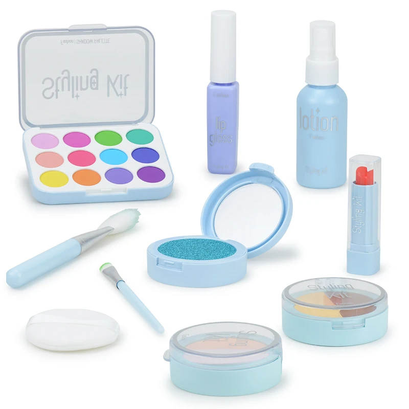 Pretend Makeup Kit for Girls Kids Pretend Play Makeup Set Toy Set for Toddler Little Girls Age 3+