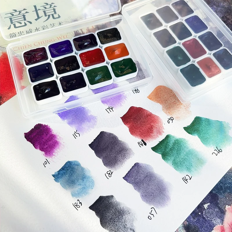 Daniel Smith Granulating Watercolor Set-12x1ml Sedimentary Tubes in Travel-Friendly Case for Outdoor & Studio Art Supplies