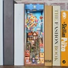 DIY Book Nook Wooden Miniature Model Kit Balloon Town Famous Movie Casa Bookend Assembled 3D Puzzle Bookshelf Home Decor Gifts 3