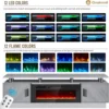 Fireplace TV Stand with 36”Electric Fireplace, 80” 2 Tier TV Console Stand for TVs Up to 90",LED Light Entertainment Center,Gray 3