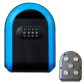Magnetic Key Holder with Lock Magnet Key Lock Box Hidden Under Car Secure 4-Digit Combination with Resettable Code For Car Key 1