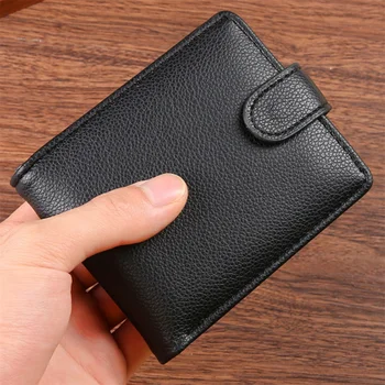ISKYBOB Men's Wallet Multiple Card Slots ID/Credit Card Holder Fashion Vintage Business Coin Purses Snap Leather Male Wallets