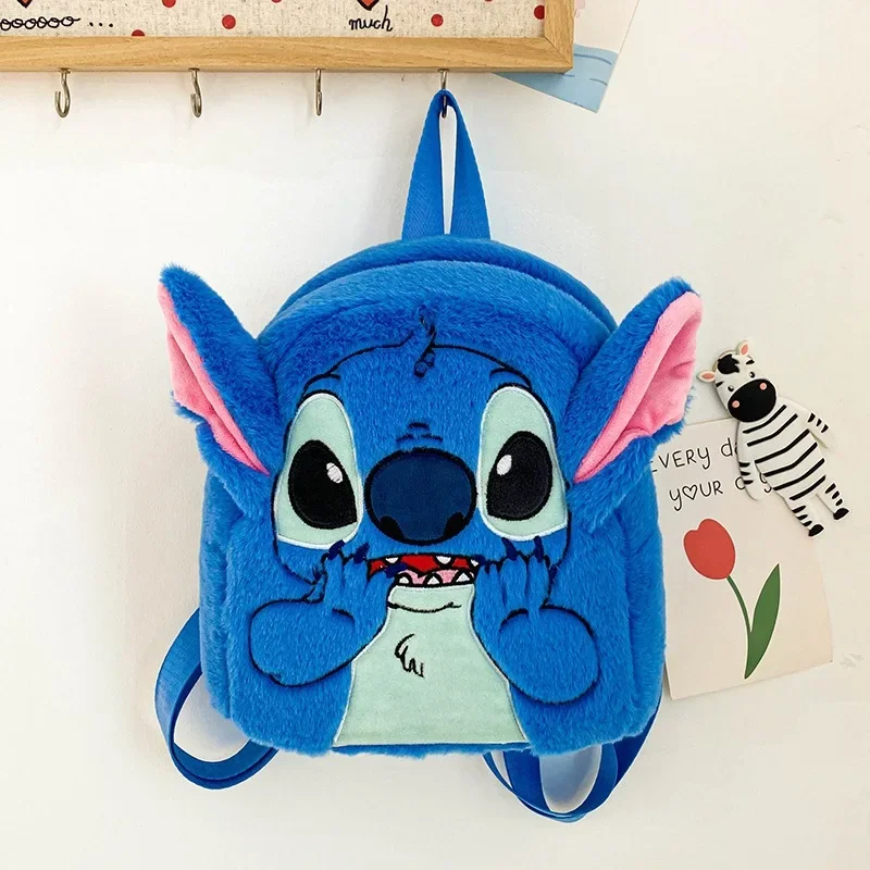 Disney Stitch Plush Backpack Cartoon Fashion 3d Mini Women's Backpack Large Capacity Cute Children's Schoolbag plush backpack