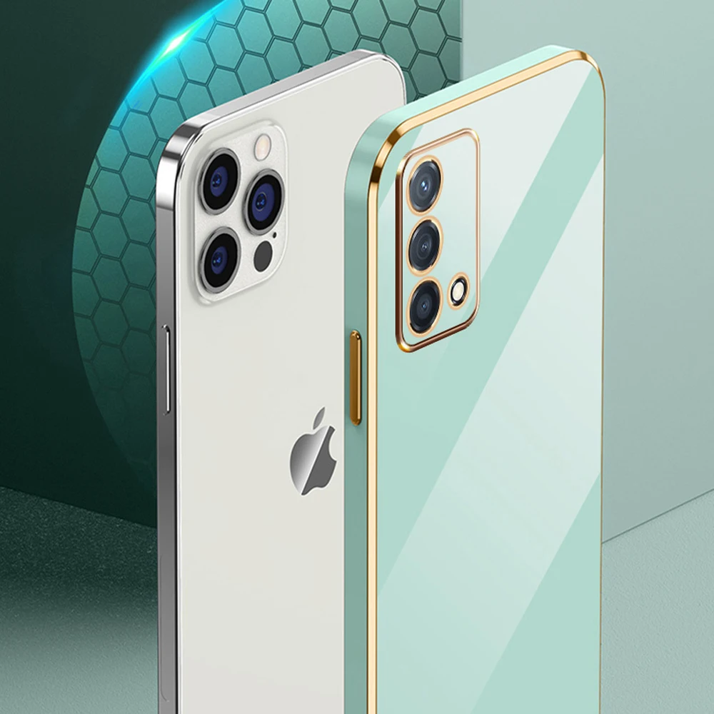 Luxury Square Plating ShockProof Silicone Phone Case for Realme GT Master Edition