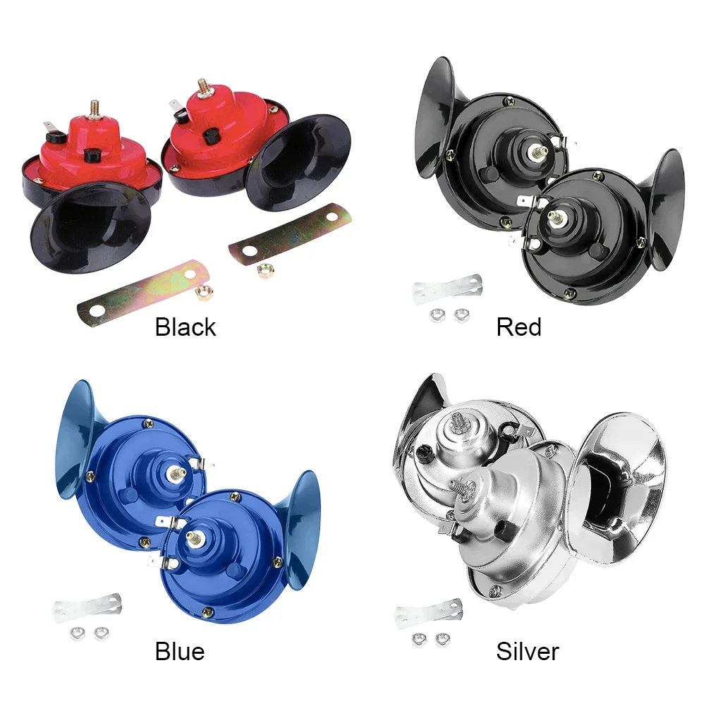300db 12V 48W Car Snail Air Horn Waterproof Train Horn Dual-tone Signal Super Loud Horn for Motorcycle Car Truck SUV Boat