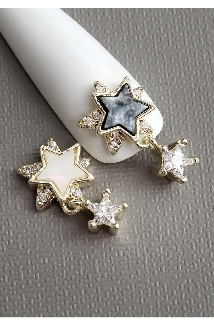 10 Stück Muschel Sailor Moon Stern Herz Zirkon Kristalle Strass Nail Art Schmuck Dekorationen Nägel Zubehör Charms Zubehör – Detail 4
