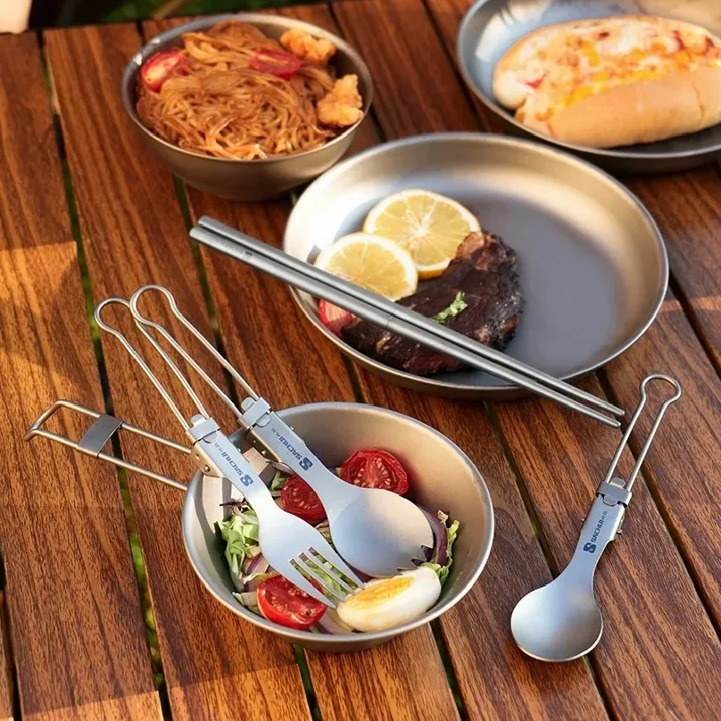 Titanium Folding Camping Cutlery Set 2