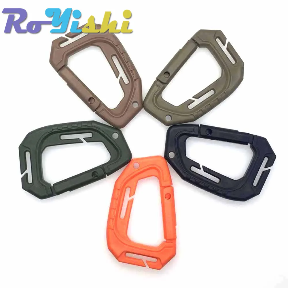Plastic Carabiner Buckle 1 Pcs D Shape 200LB Snap Clip Mountaineering Outdoor Hanging Keychain Hook Climbing Accessories