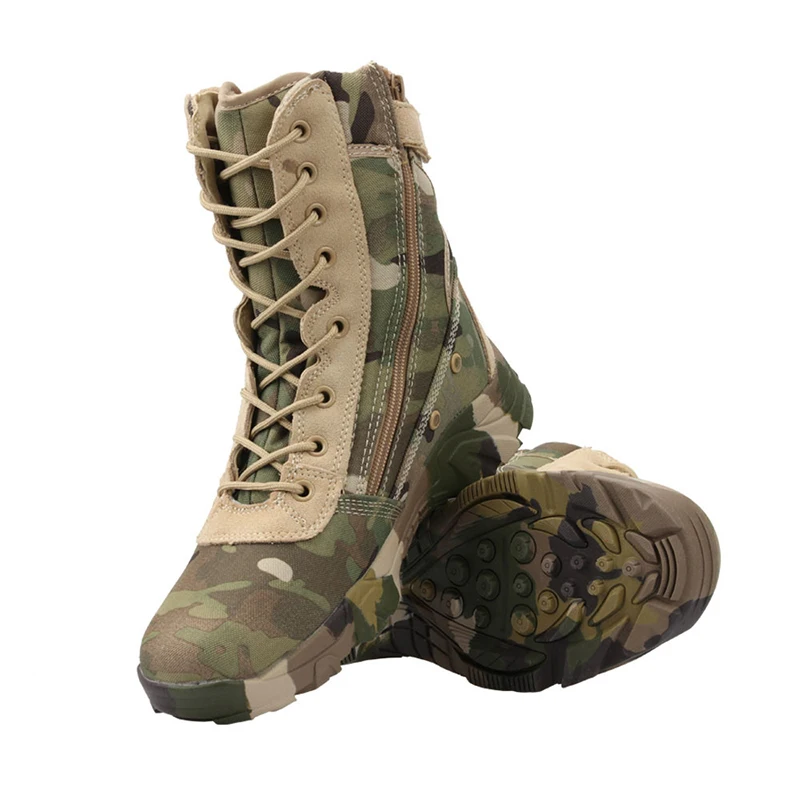 Jungle Camouflage Laarzen Jagen Wandelschoenen Lichtgewicht Camo Wandelen Motorschoenen Voor Mannen/Vrouwen Met Rits Ademend