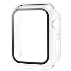Premium Tempered Glass Screen Protector and Protective Case for Apple Watch Accessories (14matte transparent)