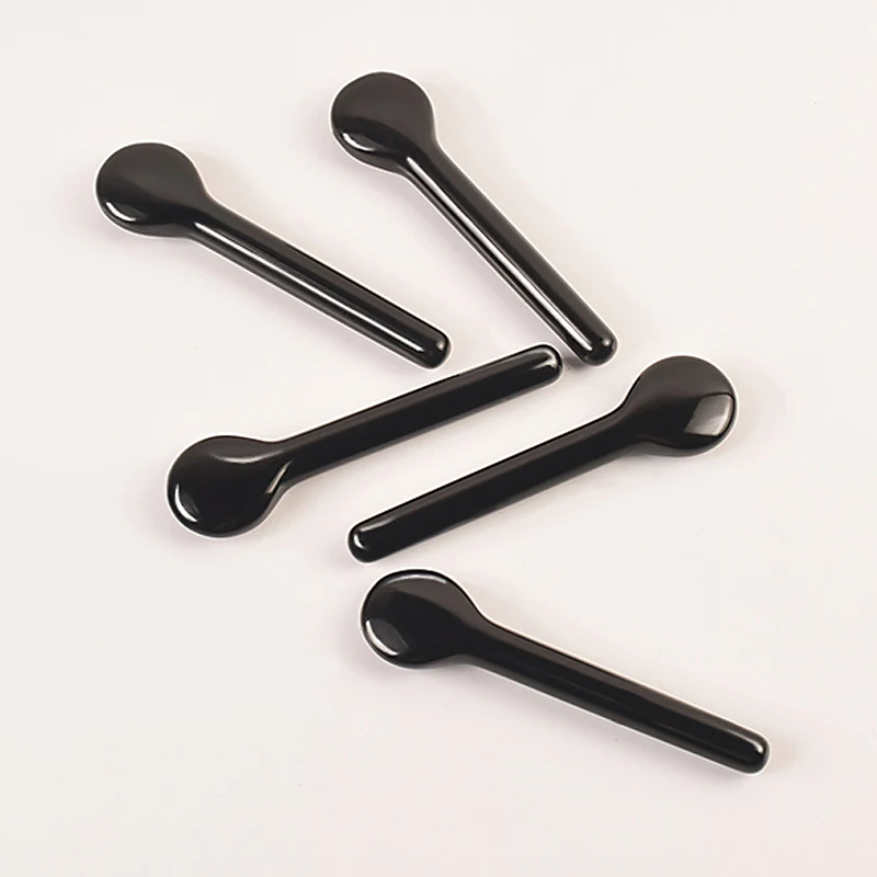 

Facial Gua Sha Tool Spoon Shape Natural Black Obsidian SPA Acupuncture Scraping Face Massage Wand For Crystal Stone Health Care