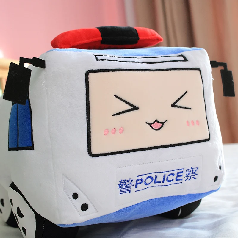 Automobile Plush Pillow Stuffed Firefighter School Bus Policeman Car Cartoon Plushie Soft Cushion Decor Present 6