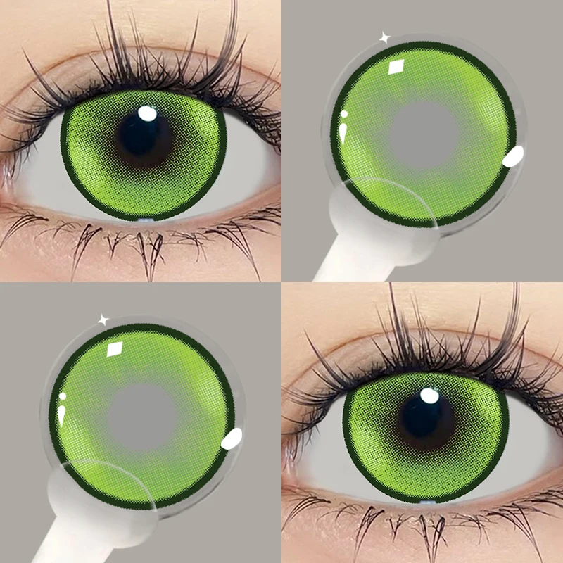 Vibrant Green Korean Big Eyes Cosplay Contact Lenses - Premium Quality & Fast Shipping