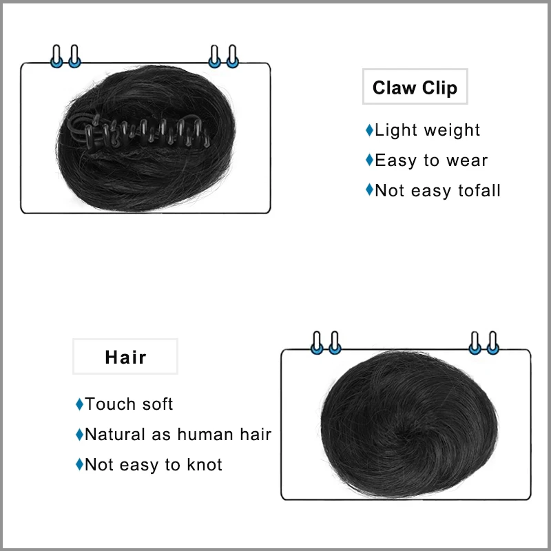 [Messy Bun] Mini Claw Clip Messy Bun Hairpiece | 1pc | Synthetic | Easy Hair Styling | Hair Accessories | Suitable for Girls