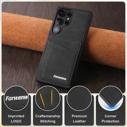 Retro Style Leather Phone Case - New and Enhanced Protective Cover - Samsung A57 (Black)