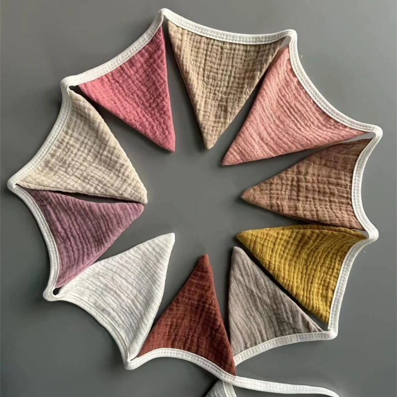 Bunting Banner Flag Banner Multicolor Triangle Flags Pennant Bunting Garlands for Wedding Baby Shower Birthday Party