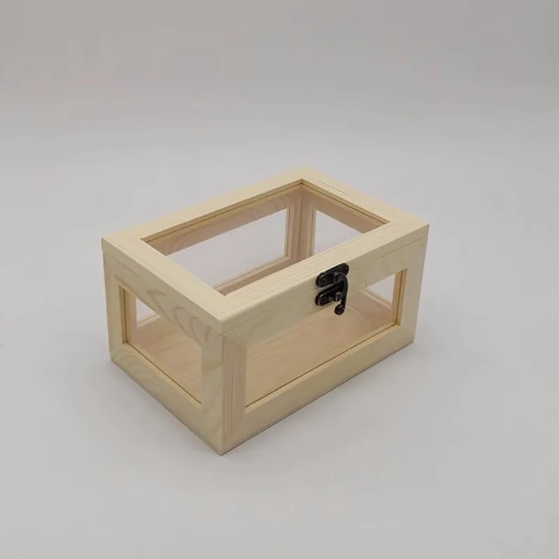 Handmade Wooden Glass Storage Box, Cosmetics/Jewlery Display Box, Creative Household Table Organizer 3