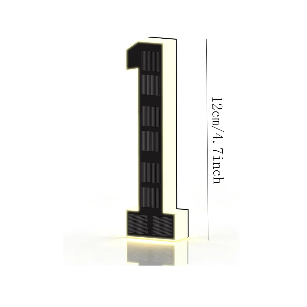 ตัวเลือกสินค้า ไฟ LED เลขที่บ้านพลังงานแสงอาทิตย์ ขนาด 12 ซม. กันน้ำ