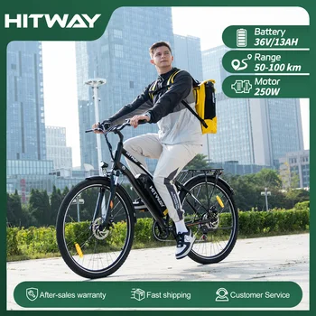 Bici elettrica HITWAY, 28 bici elettriche, bici elettrica da città con batteria rimovibile 36V 13Ah, motore 250W, 7 velocità