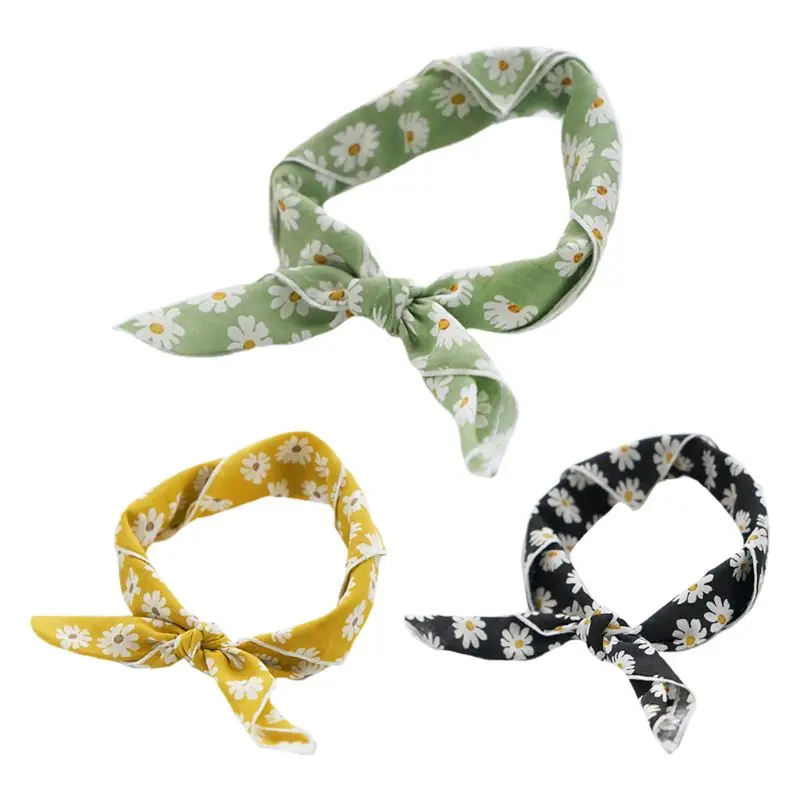 

Japanese Pastoral Women Girls Cotton Square Scarf for Fresh Sweet Floral Print Bnadana Multifunctional Neckerchief