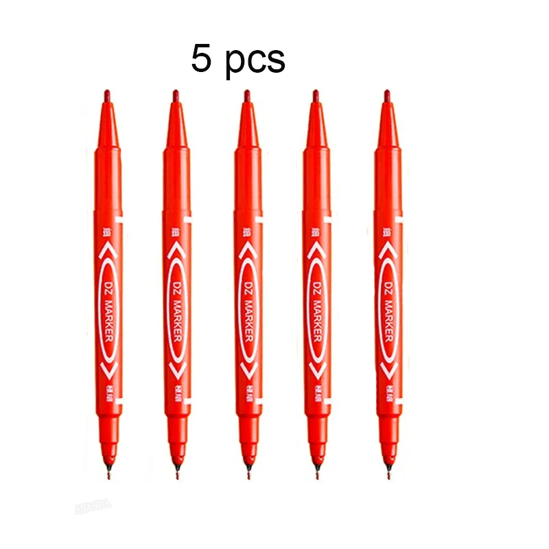 Dual-Tip Permanent Marker Pens for Versatile Use on Various Surfaces