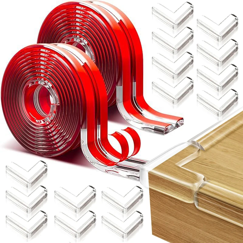 Transparent Table Edge Guard Silicone Baby Protection Strip Tape Self Adhesive Collision Proof Kids Safety Corner L Protectors silicone table corner protector table corner protector table edge protector furniture anti collision strip