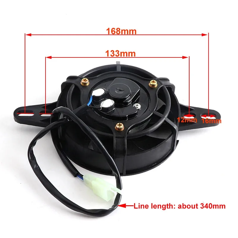 Universal Motorcycle Cooling Fan Suitable for 150cc, 200cc, 250cc, ATV, 4WD go karts 12V