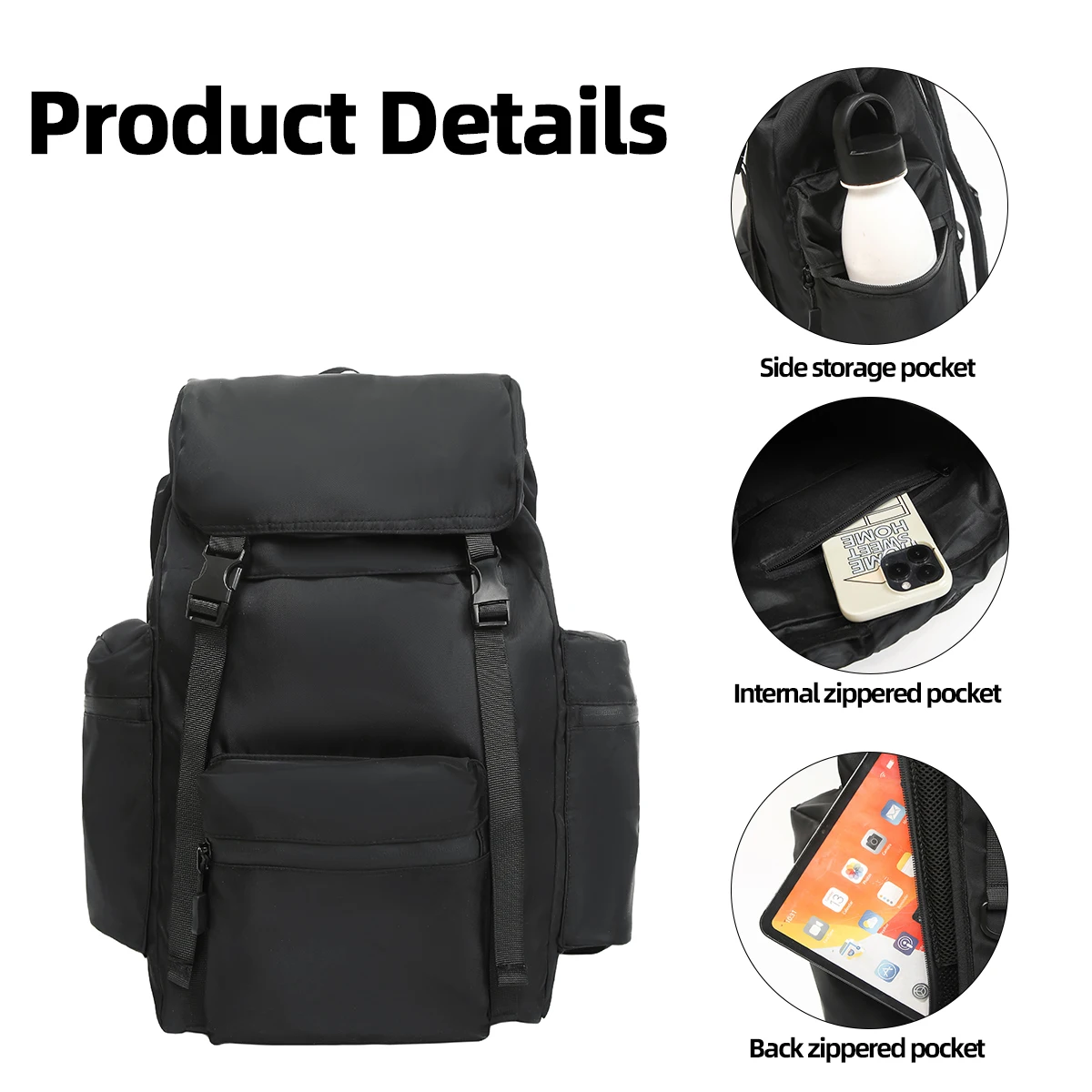 New Outdoor Large-Capacity Waterproof Lightweight Drawstring Backpack for Women, Travel Mountaineering Computer Backpack, Male Student School Bag, High School Student