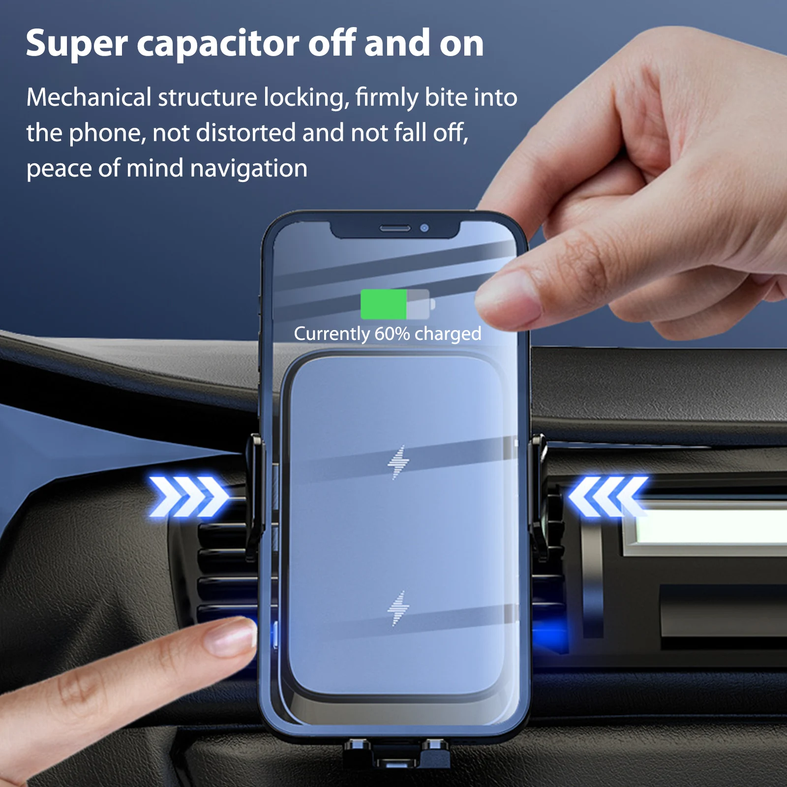 Support chargeur de voiture sans fil déclenchement automatique – Fit  Super-Humain