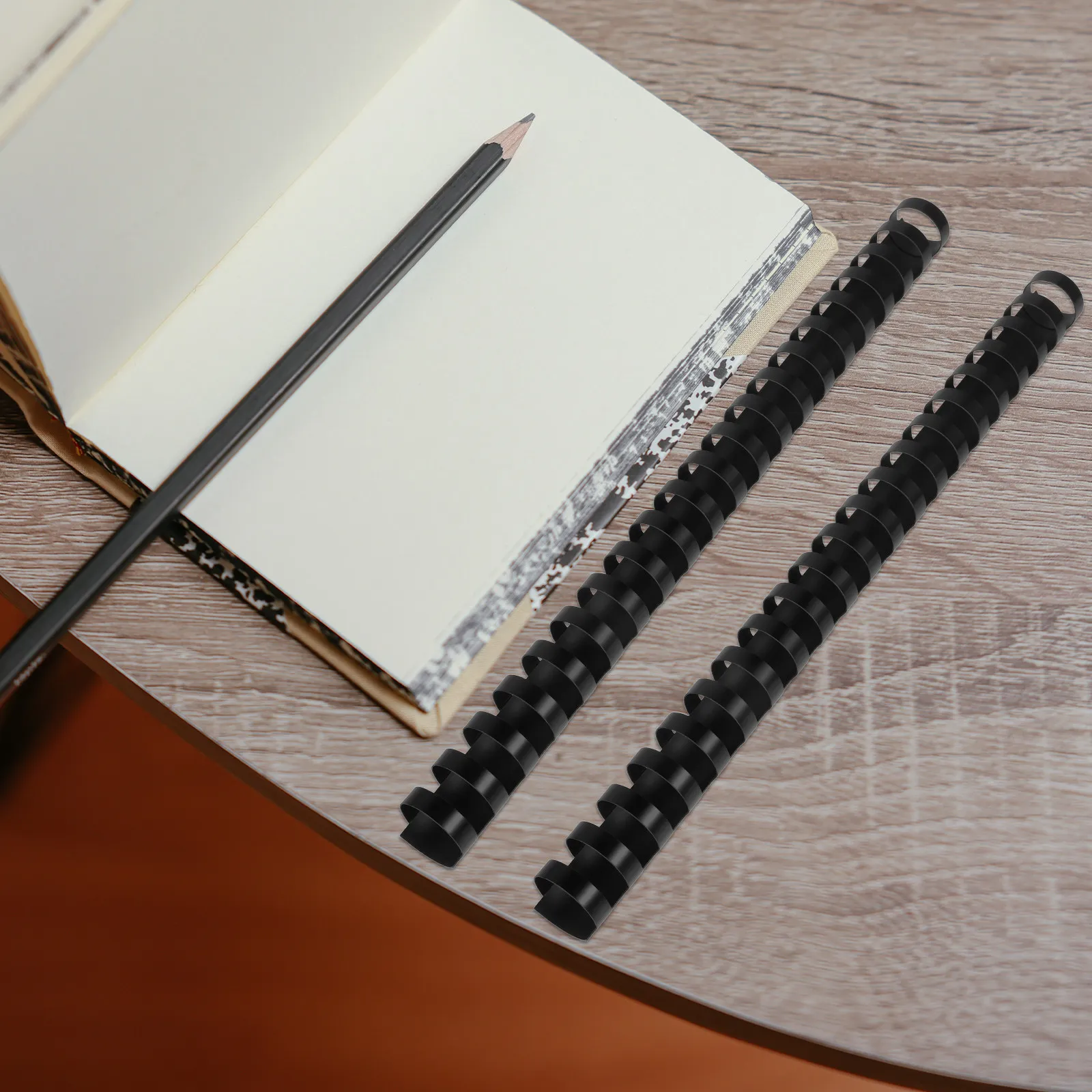 50Pcs 21 링 플라스틱 빗 바인딩 전문 루스 리프 북 바인더 블랙 22Mm 스크랩북 클립 사진 클립 리프 바인더