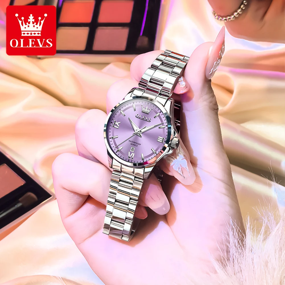 OLEVS 3668 Women Watch Fashion Elegant Roman Scale Waterproof Automatic Date Quartz Watch Luxury Brand Women Watch Reloj Mujer 2