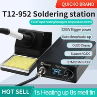 Quick Heating T12-STM32 soldering station electronic welding iron OLED Digital Soldering Iron Grounded 952 QUICKO upgrade 1