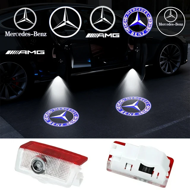 2PCS LED Car Door HD Laser Projector Lights Door Welcome Lamp Mercedes Benz Amg A C E GLC GLA GLE W205 W212 W213 X253 X156 W166 1