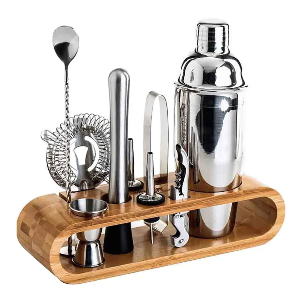 Stainless Steel Cocktail Shaker Set Mixer Bartender Kit Cobbler Boston Shaker Bars Set Tools Jigger Mixer Muddler Pourer Spoon