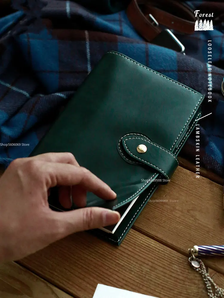 Vintage Forest Series DIY Soft Leather Handbook Paper Book Six Holes Large Ring Loose-leaf Notepad A5A6 Travel Agenda Book