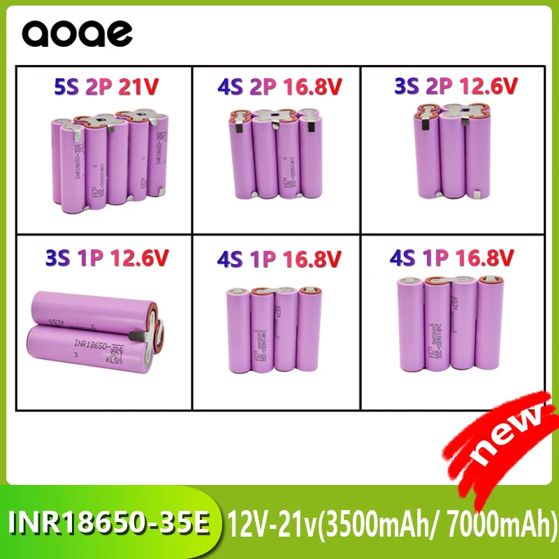 

18650 35E 3500mAh 20A 3S4S5S6S 12.6V 14.8V 18V 25.2V for screwdriver battery welding Free shipping 100% original