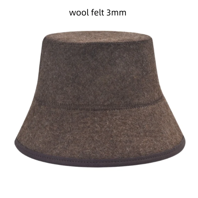Gray Wool Felt Sauna Bucket Hat